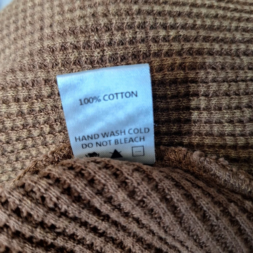 White BirchBrown Mineral Wash Waffle Knit Fray Rounded Hem Tank 100% Cotton - Picture 8 of 8